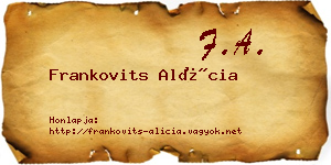 Frankovits Alícia névjegykártya